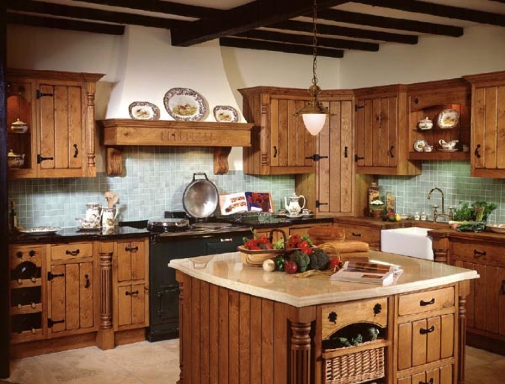 آشپزخانه مدرن و شیک کابینت چوبی جزیره چوبی
